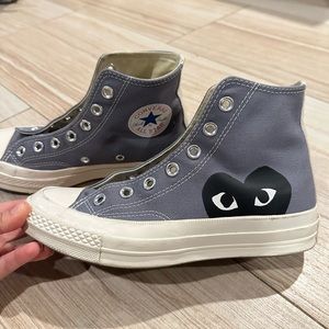 CDG Gray / Black Heart Converse